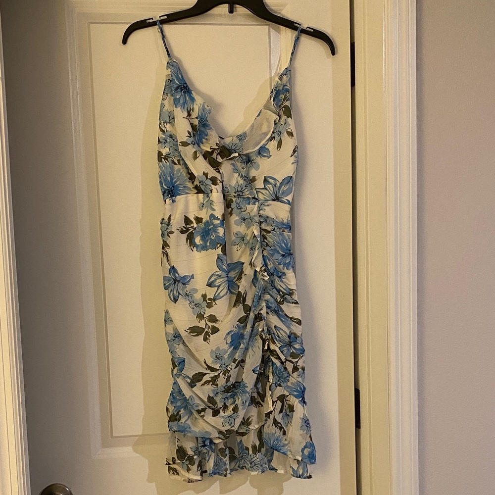 Floral Blue and White Women's Dress